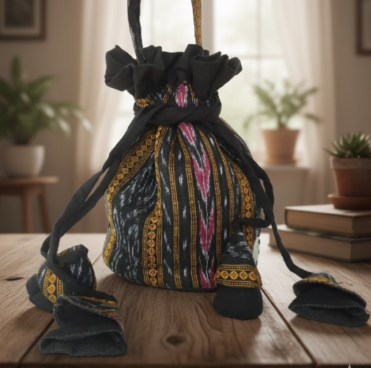 Traditional Woven Drawstring Bag