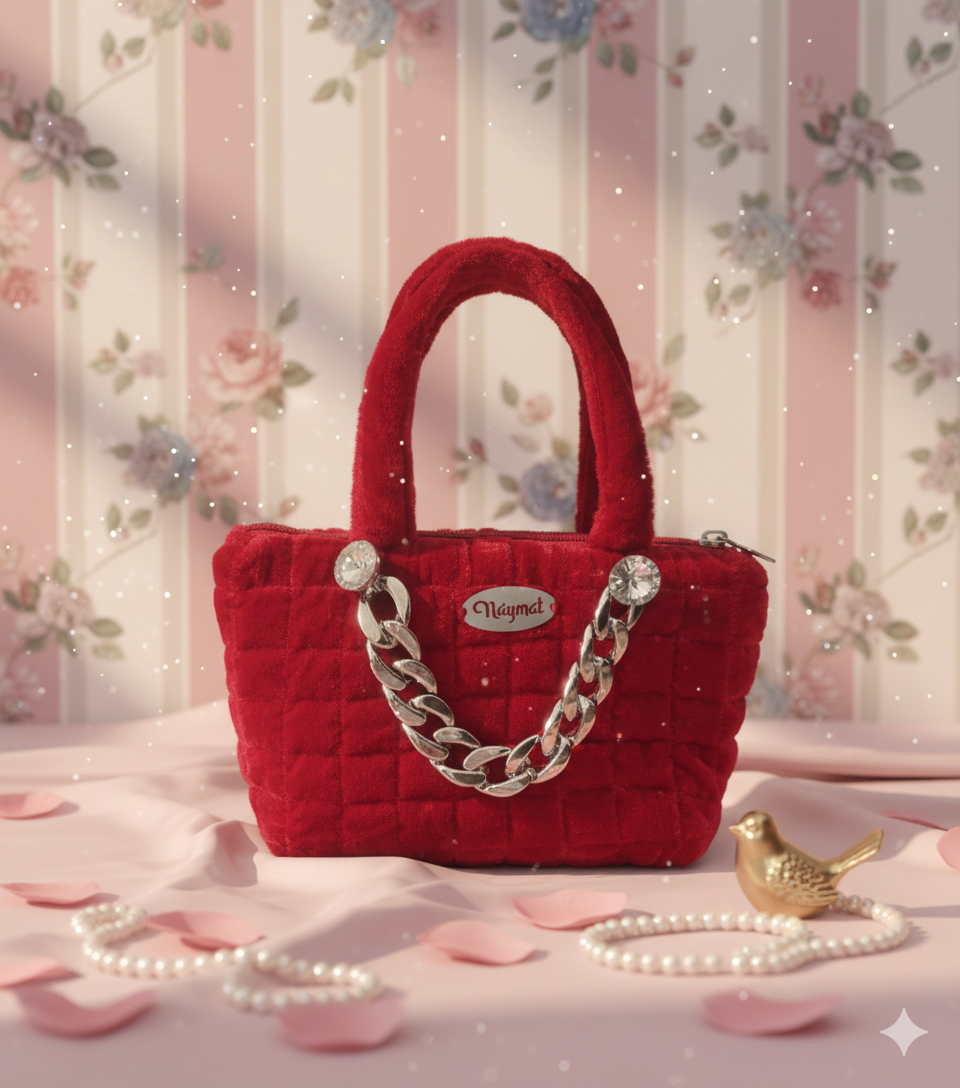 Red Plush Handbag