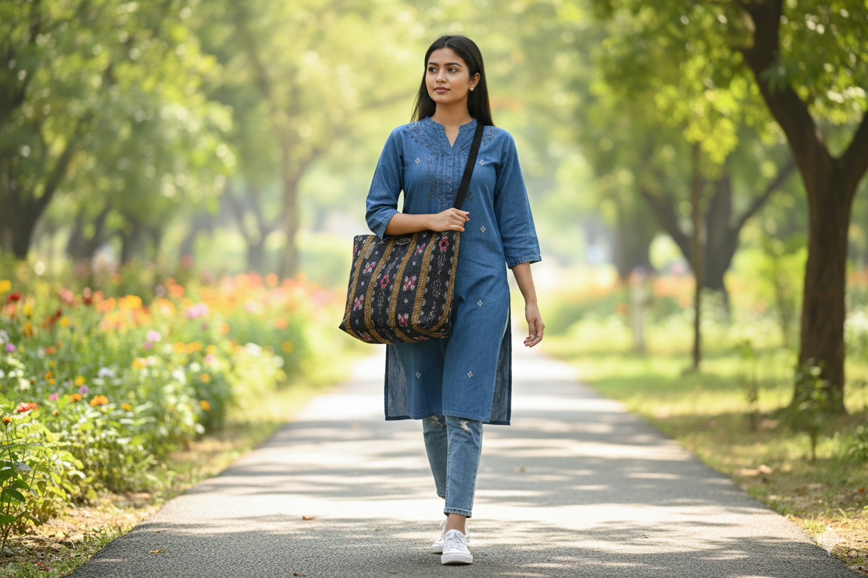 Traditional Patterned Tote Bag