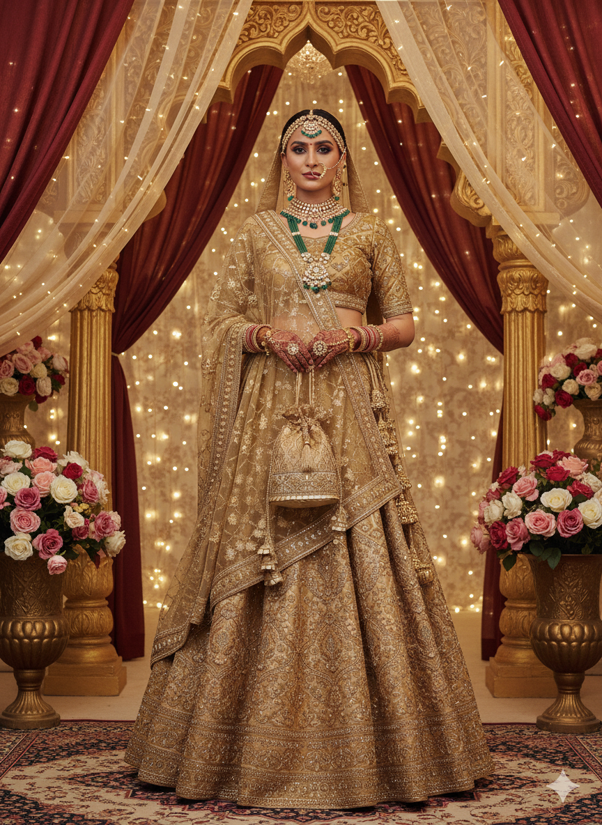 Golden Embroidered Potli Bag