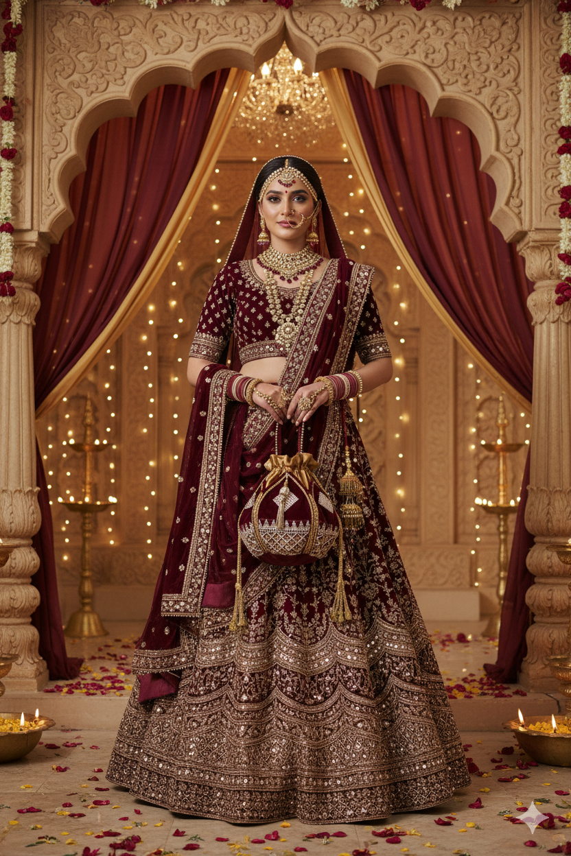 Handcrafted Velvet Potli Bag