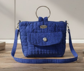 Blue Quilted Shoulder Bag