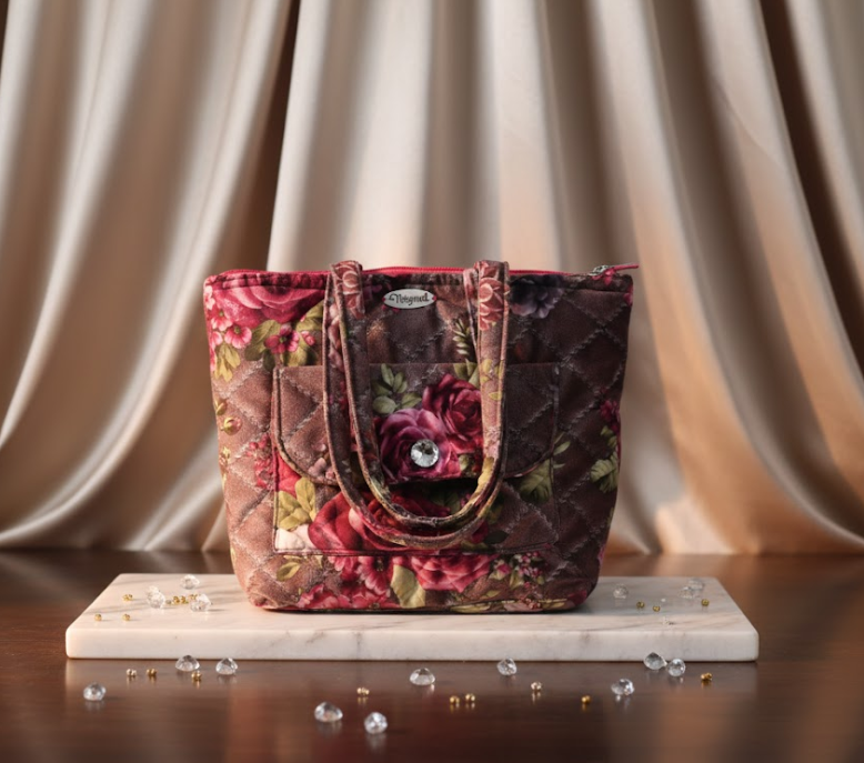 Floral Quilted Tote Bag