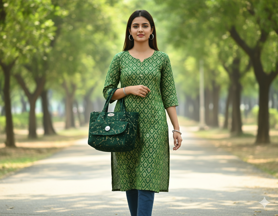 Elegant Green Handbag