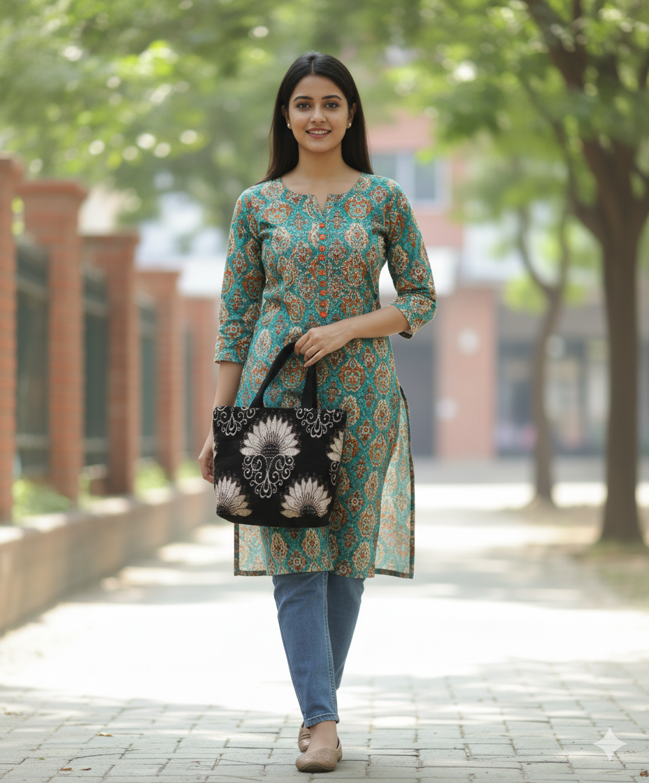 Embroidered Floral Handbag