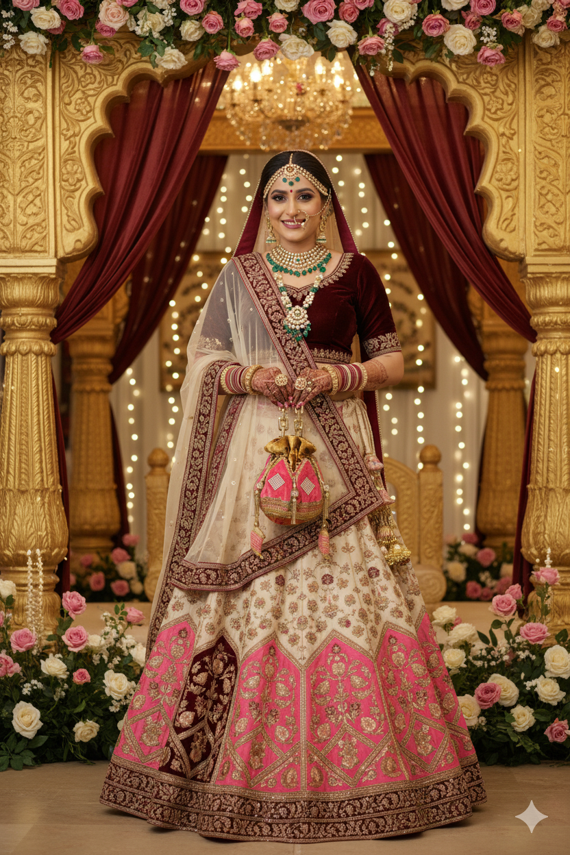 Designer Pink Potli Bag