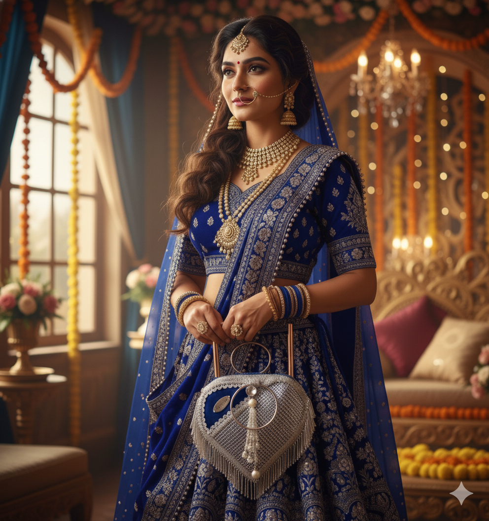 Embellished Velvet Handbag