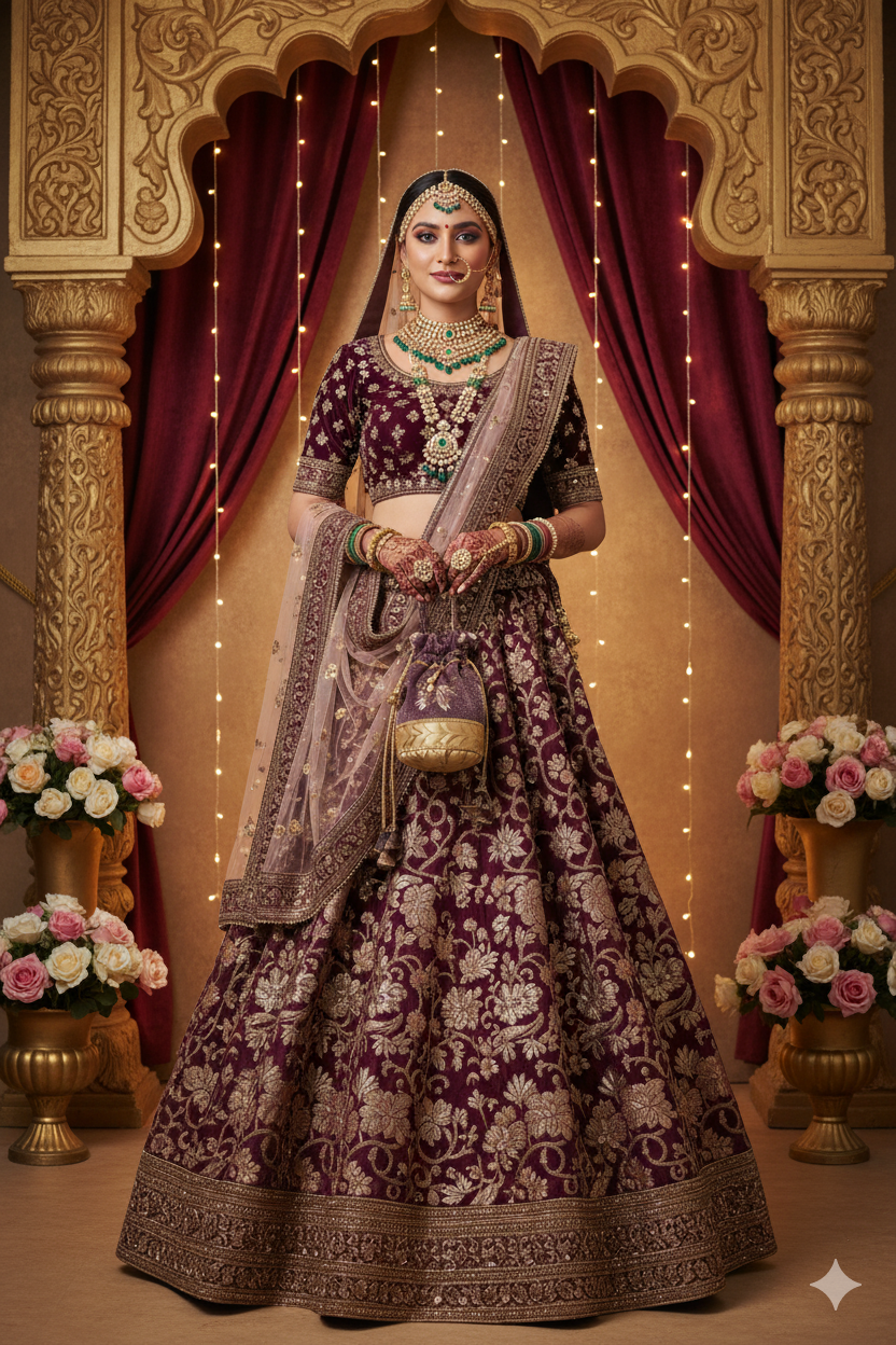 Handcrafted Purple Potli Bag