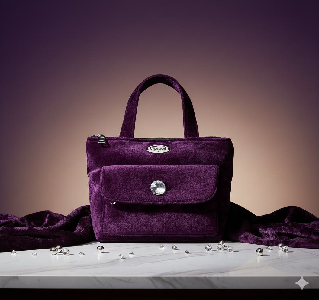 Purple Velvet Handbag