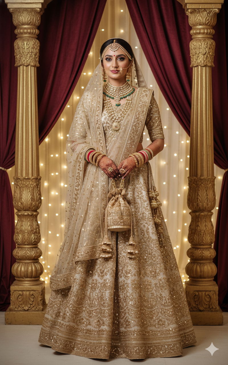 Golden Embroidered Potli Bag