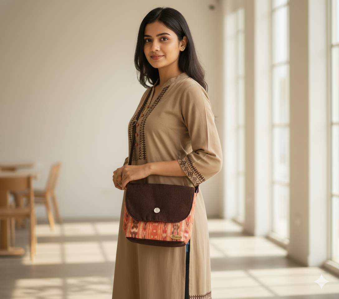 Handcrafted Ikat Shoulder Bag