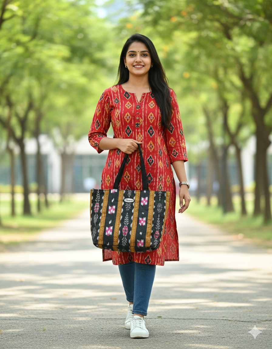 Traditional Patterned Tote Bag