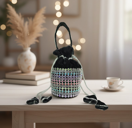 Embellished Velvet Potli Bag