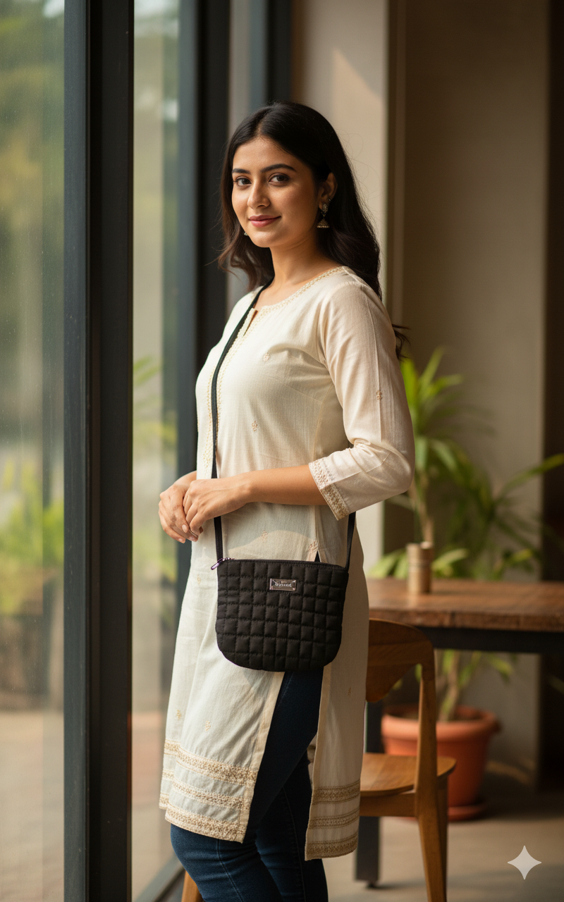 Black Quilted Shoulder Bag