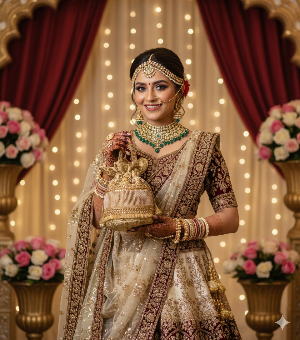 Golden Embellished Potli Bag