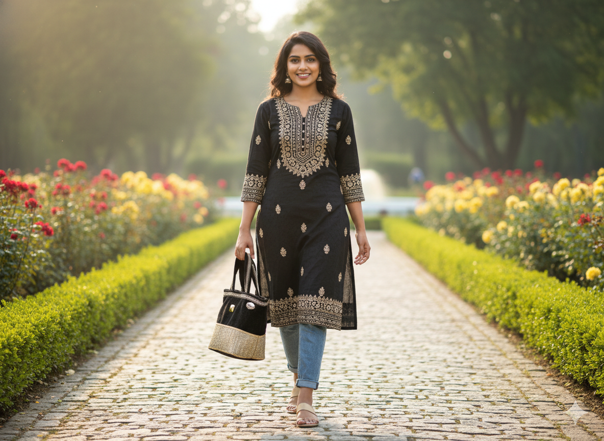 Black and Gold Handbag