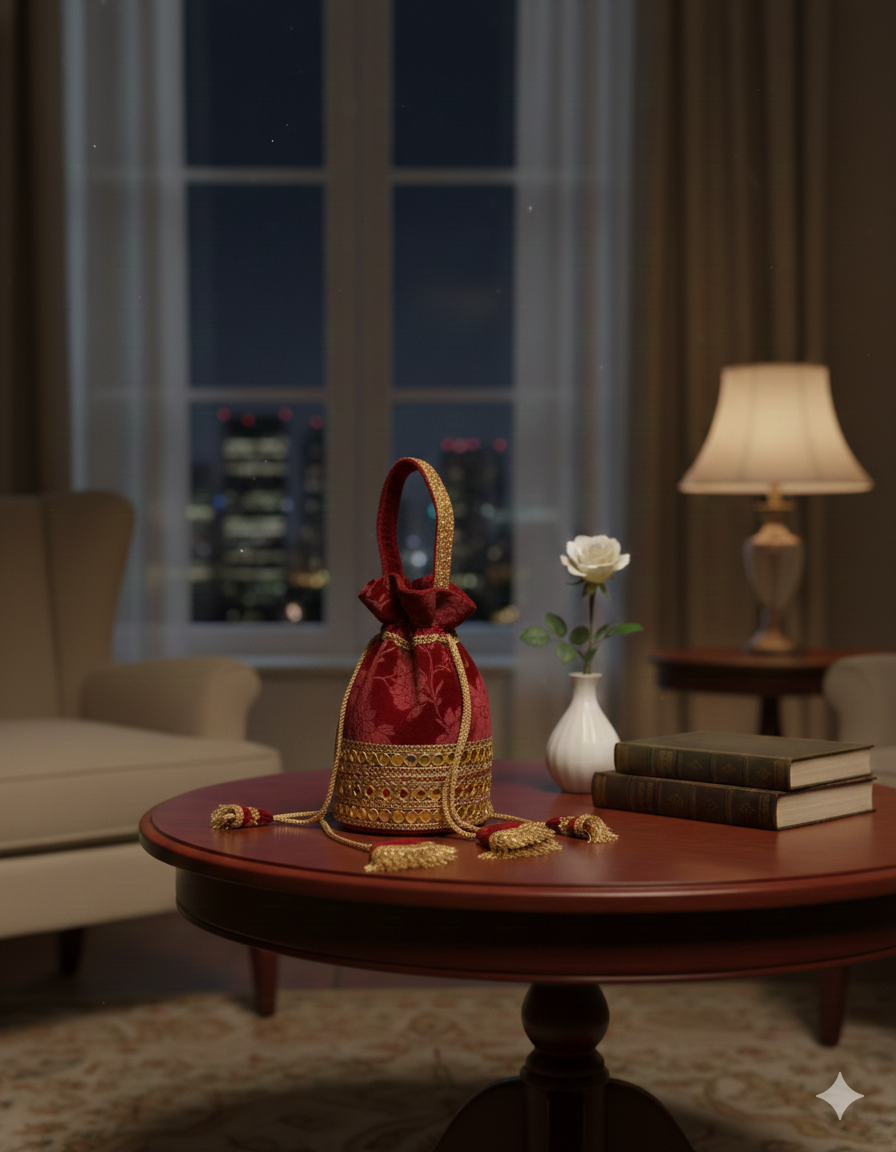 Red Velvet Potli Bag