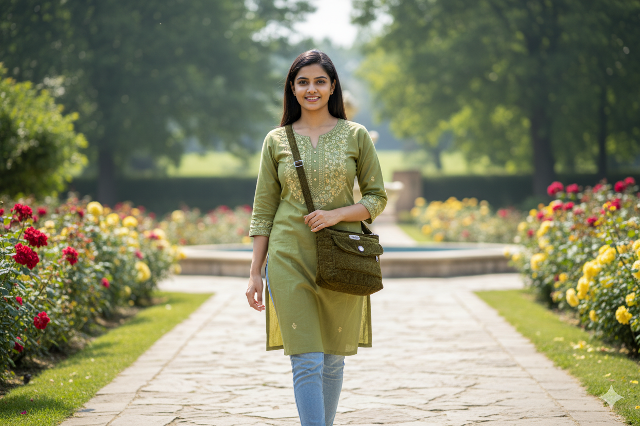 Vintage Olive Shoulder Bag