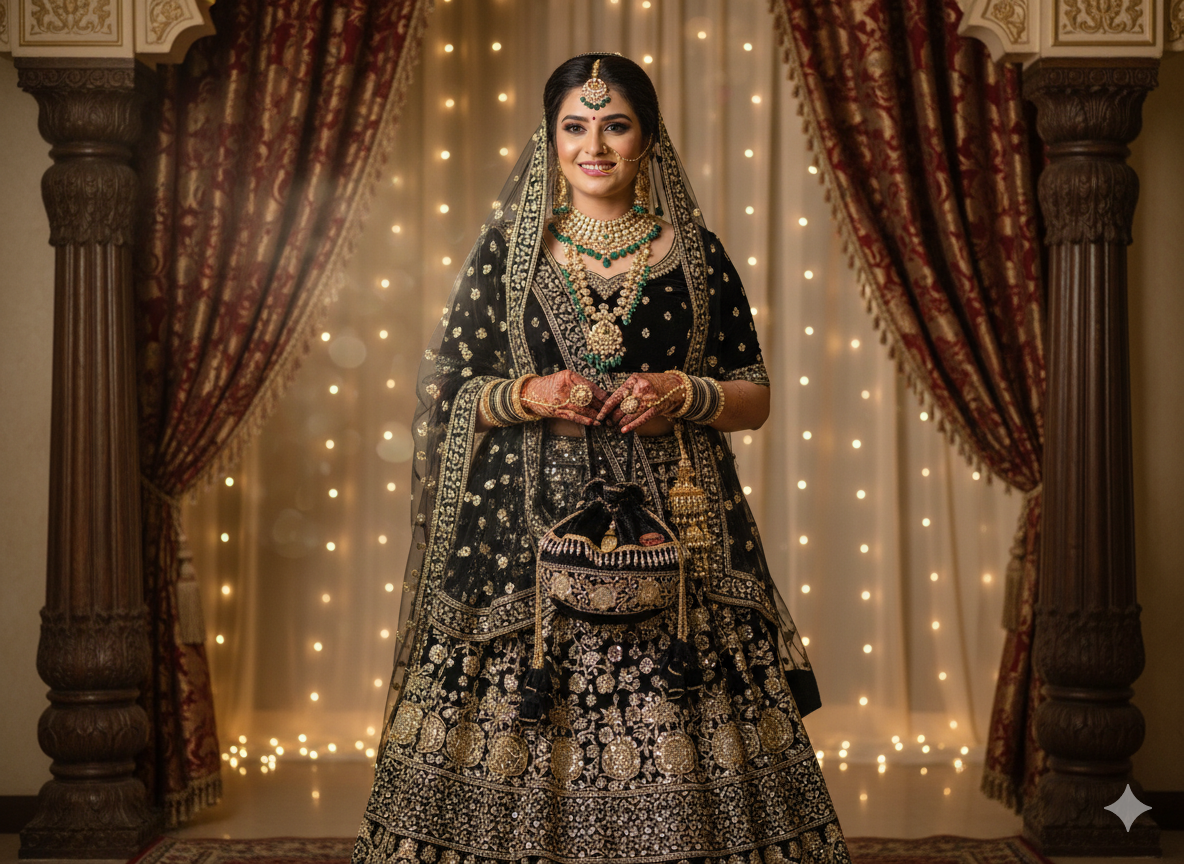 Embroidered Velvet Potli Bag