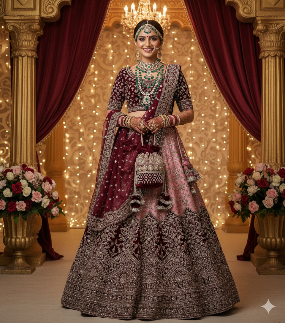 Embroidered Velvet Potli Bag