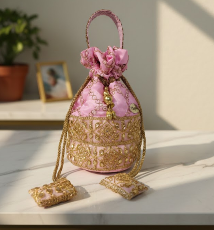 Traditional Pink Potli Bag
