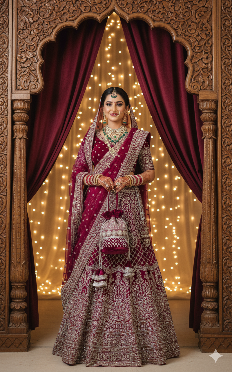 Embroidered Velvet Potli Bag