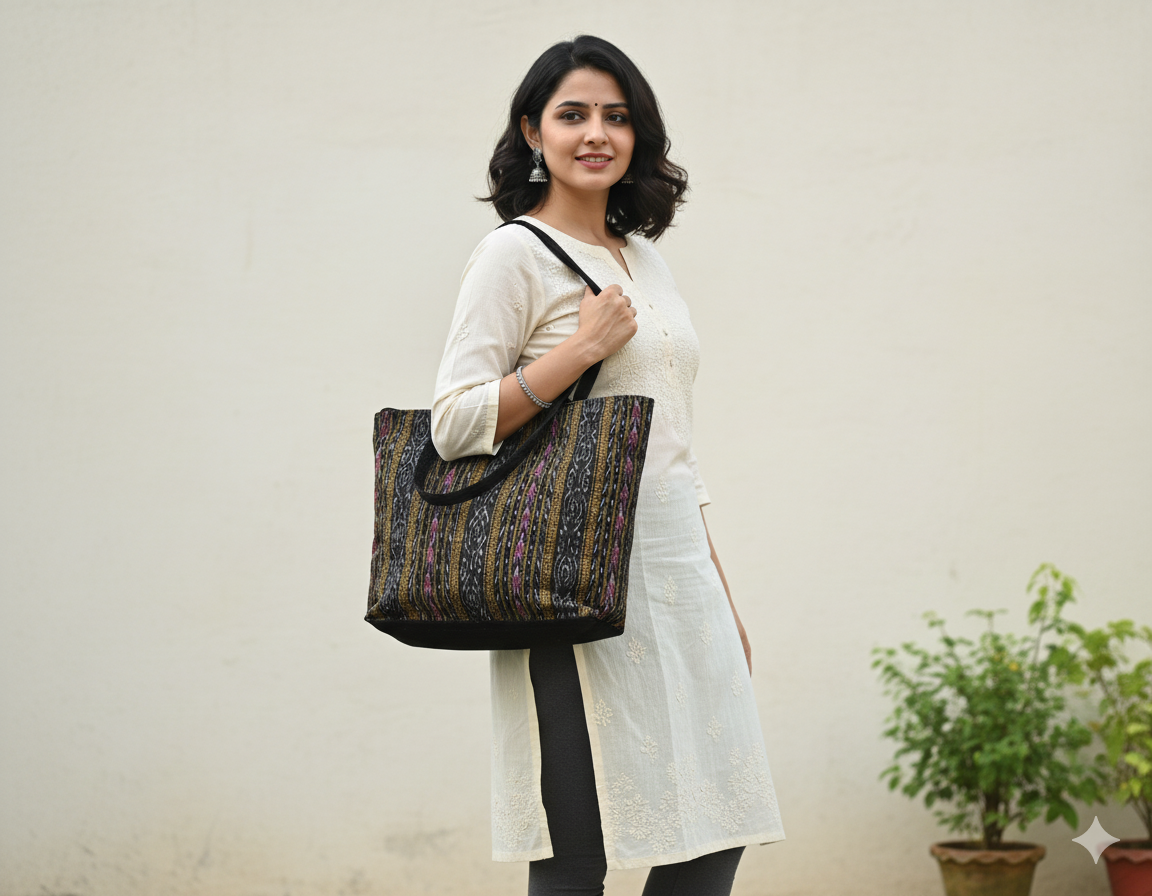 Ethnic Patterned Tote Bag