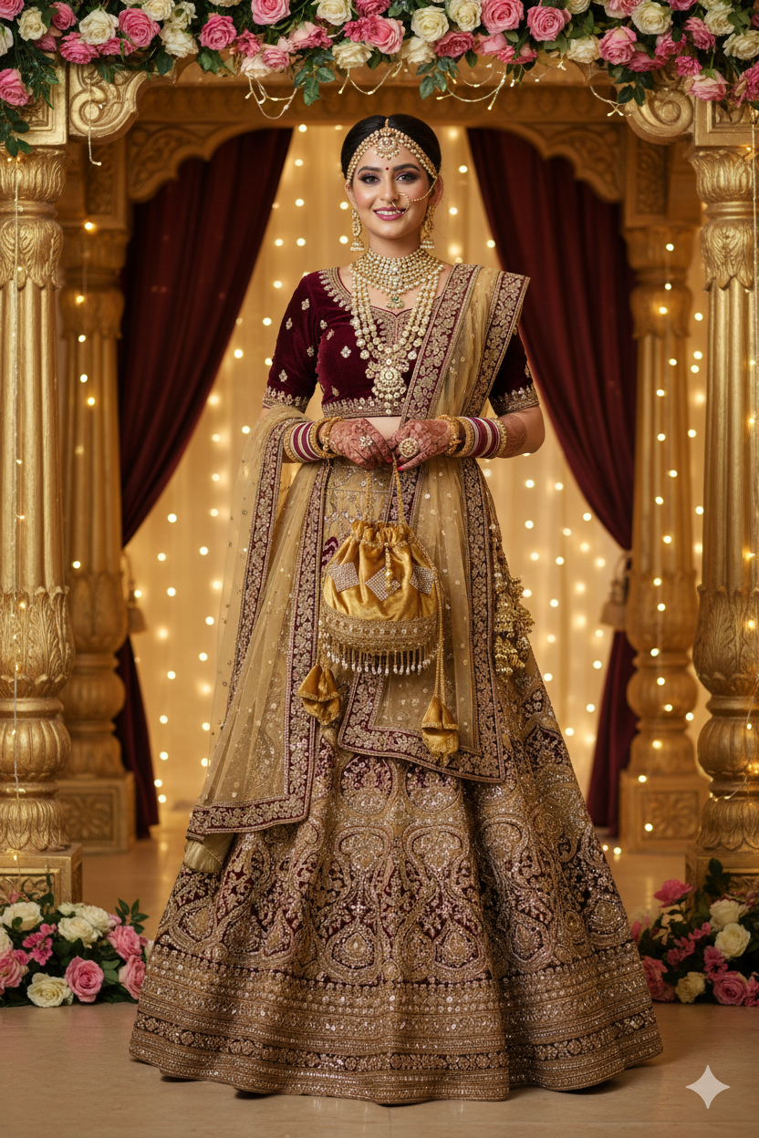 Golden Silk Potli Bag