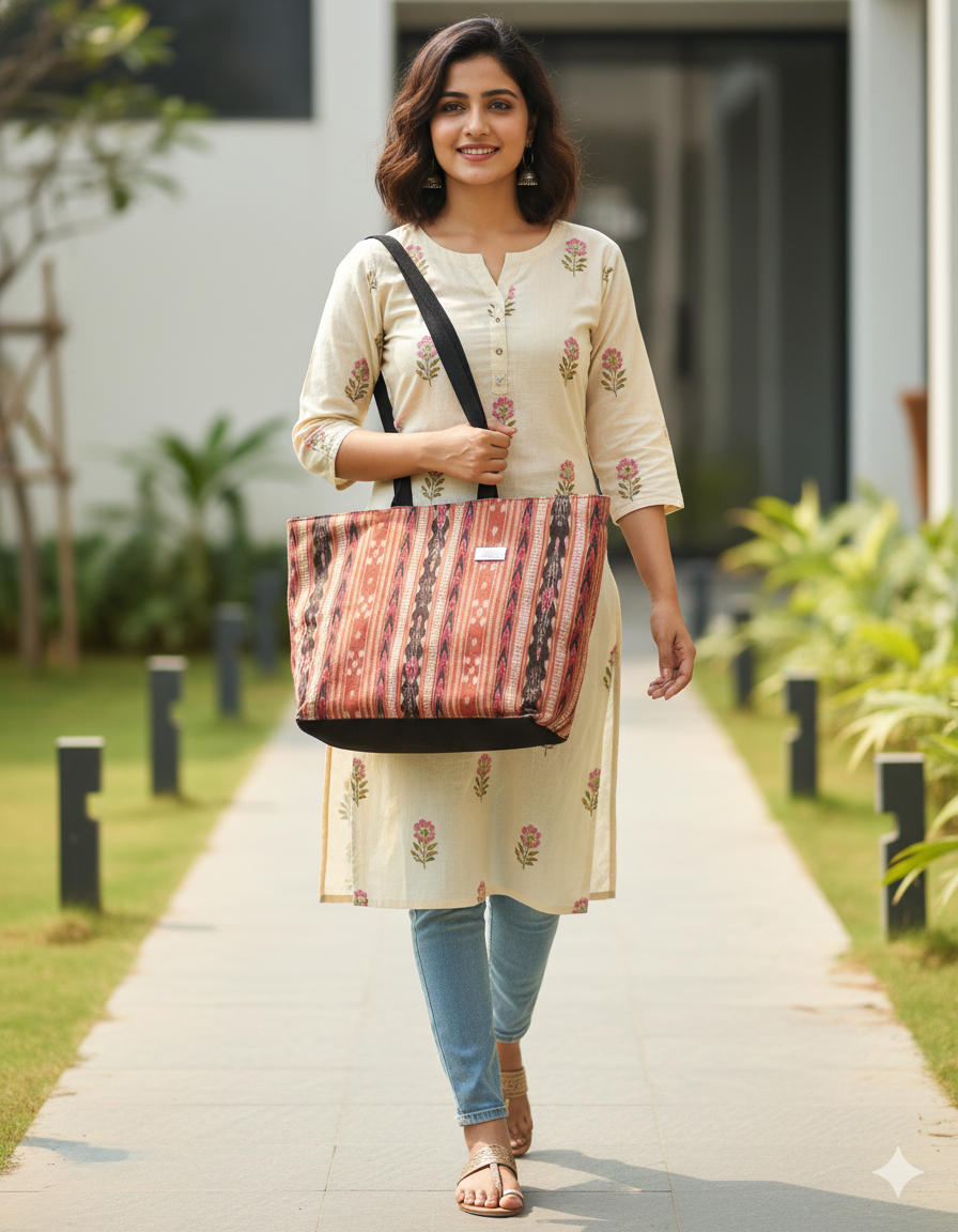 Ethnic Patterned Tote Bag