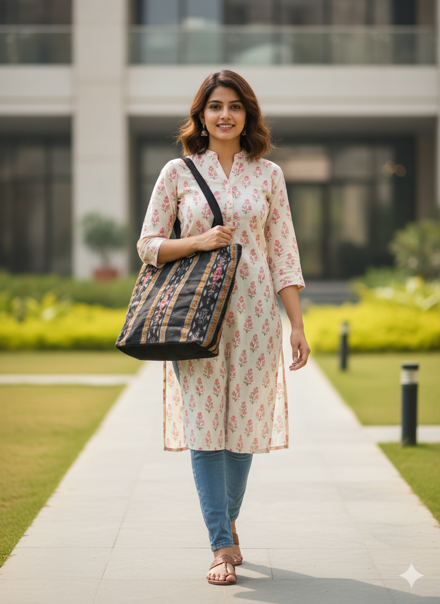 Handmade Ikat Tote Bag