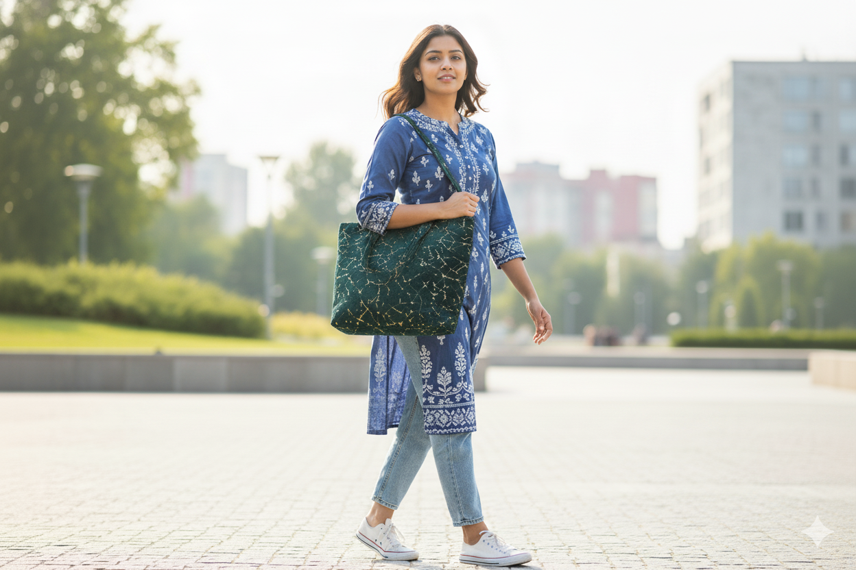 Elegant Green Tote Bag