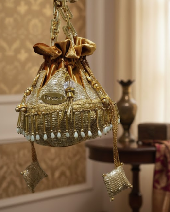 Designer golden potli bag