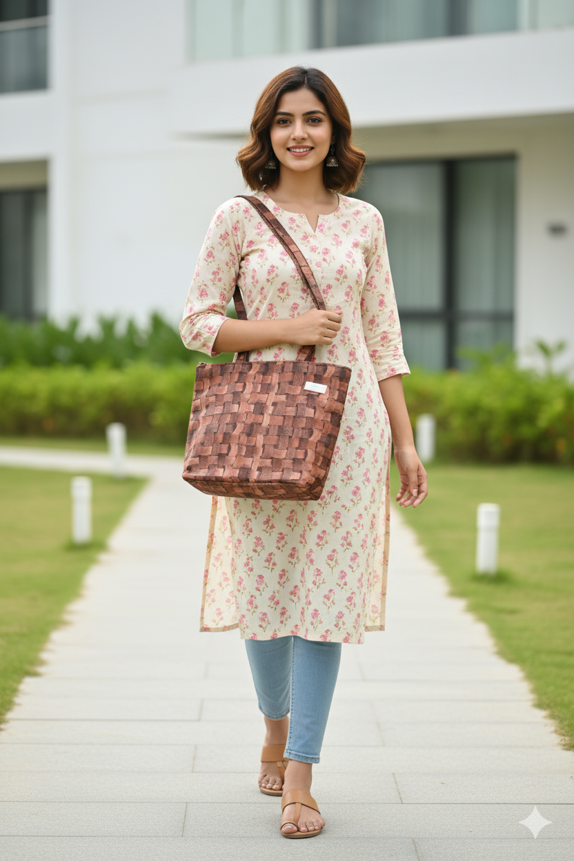 Woven Pattern Tote Bag