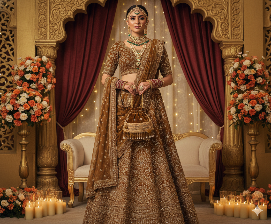 Embroidered Velvet Potli Bag