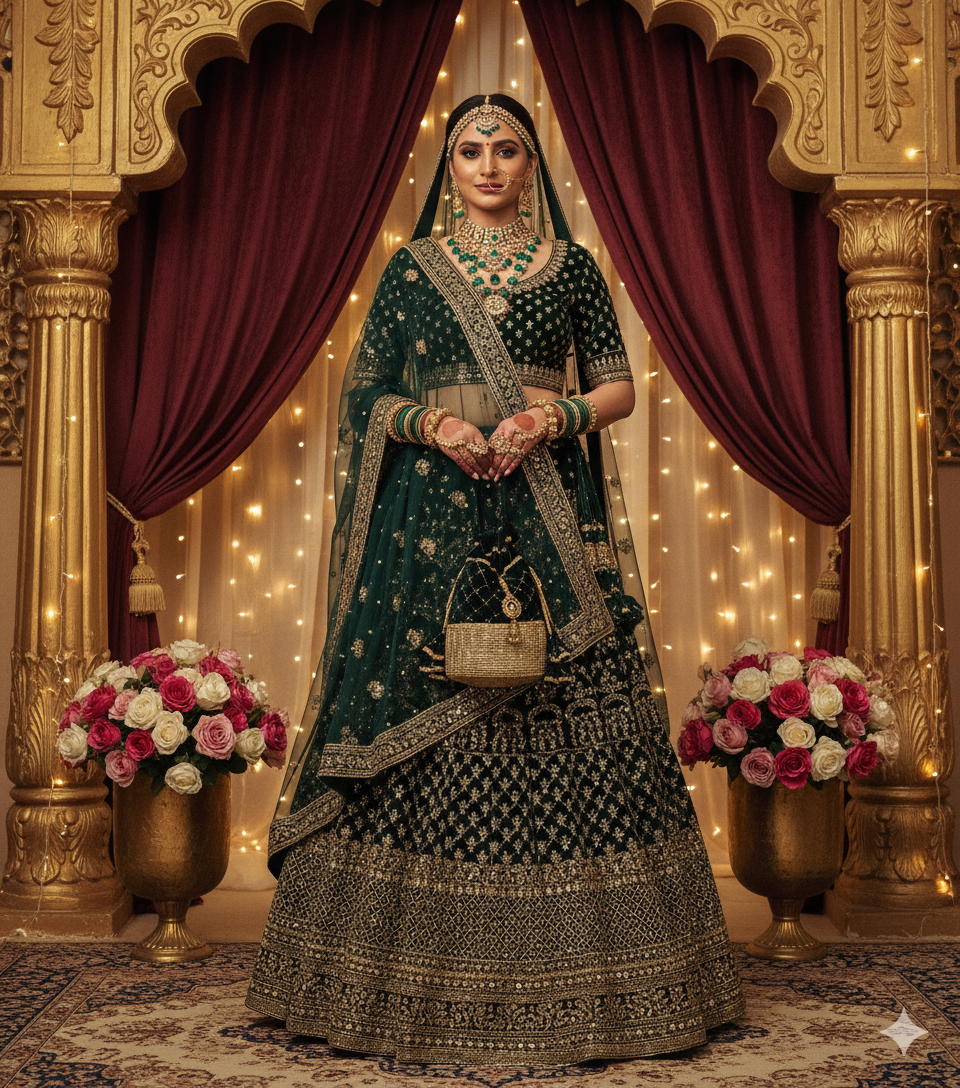 Embroidered Velvet Potli Bag