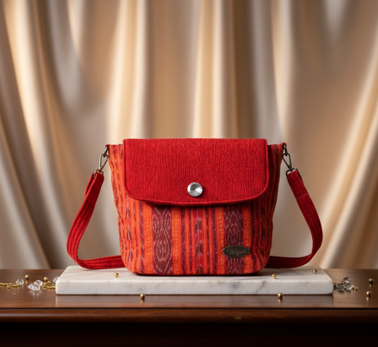 Handcrafted Red Shoulder Bag