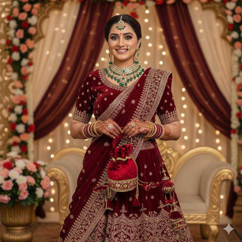 Red Velvet Potli Bag