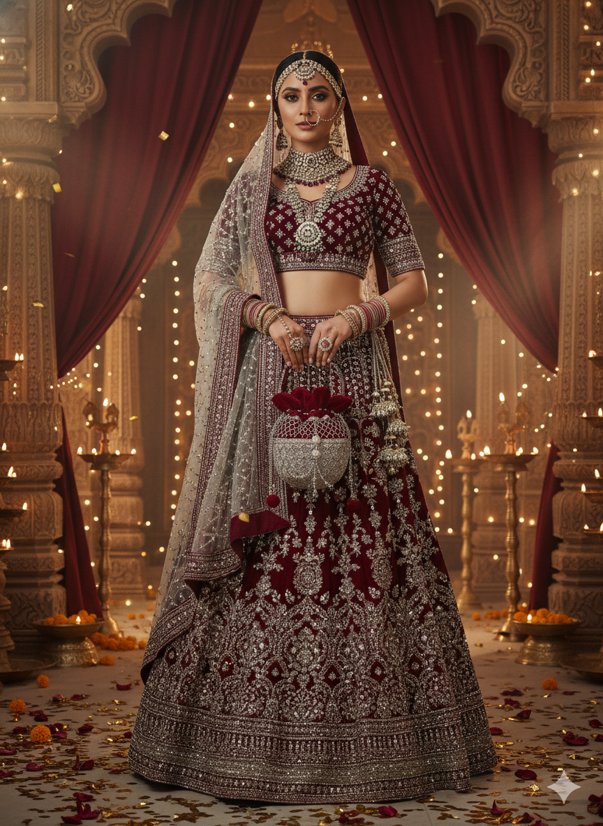 Decorative Velvet Handbag