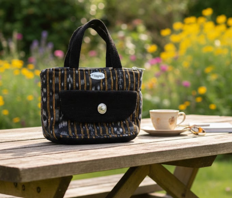 Handcrafted Ikat Fabric Handbag