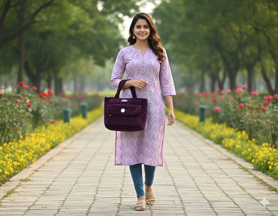 Purple Velvet Handbag