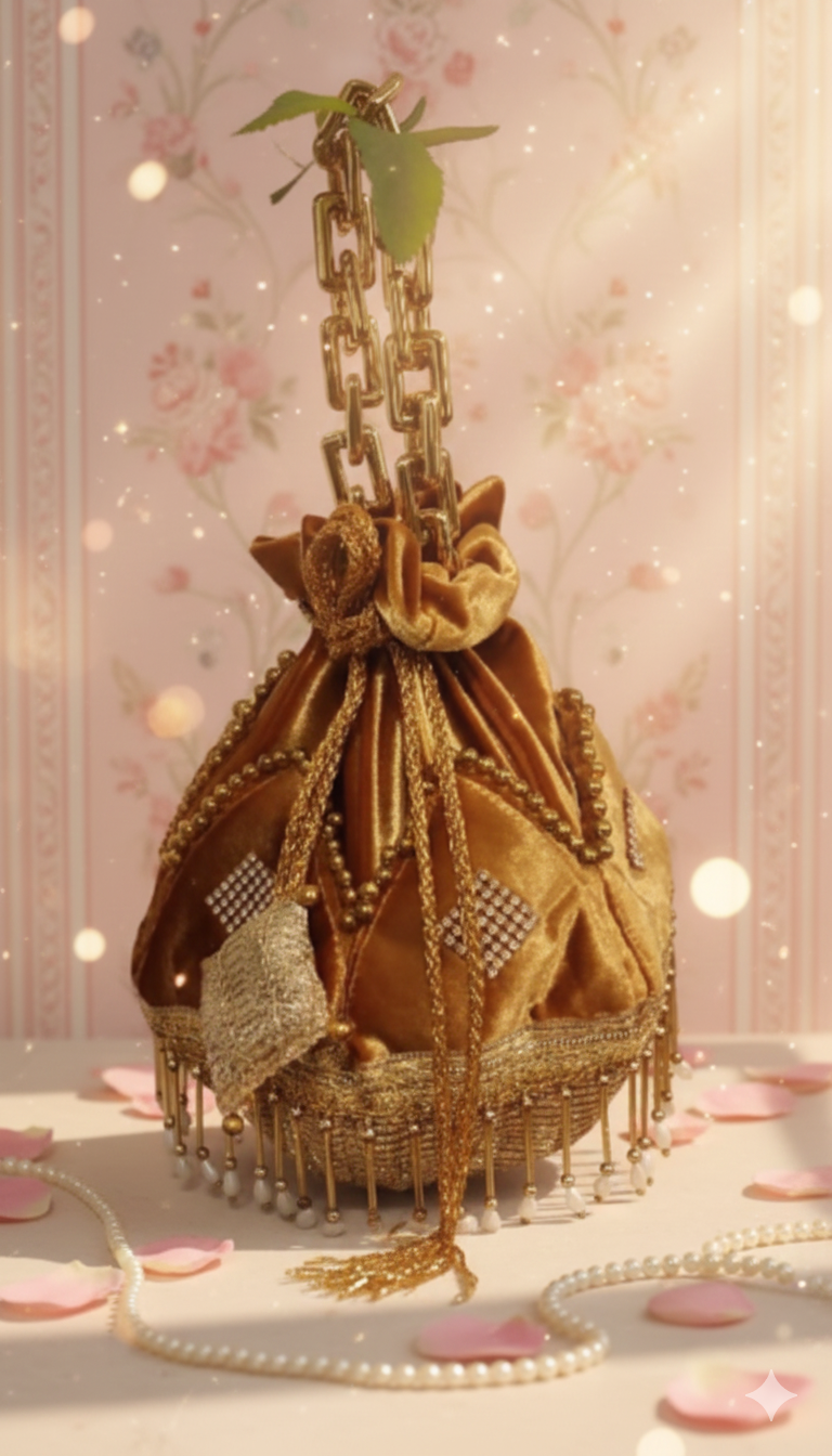 Golden Embellished Potli Bag