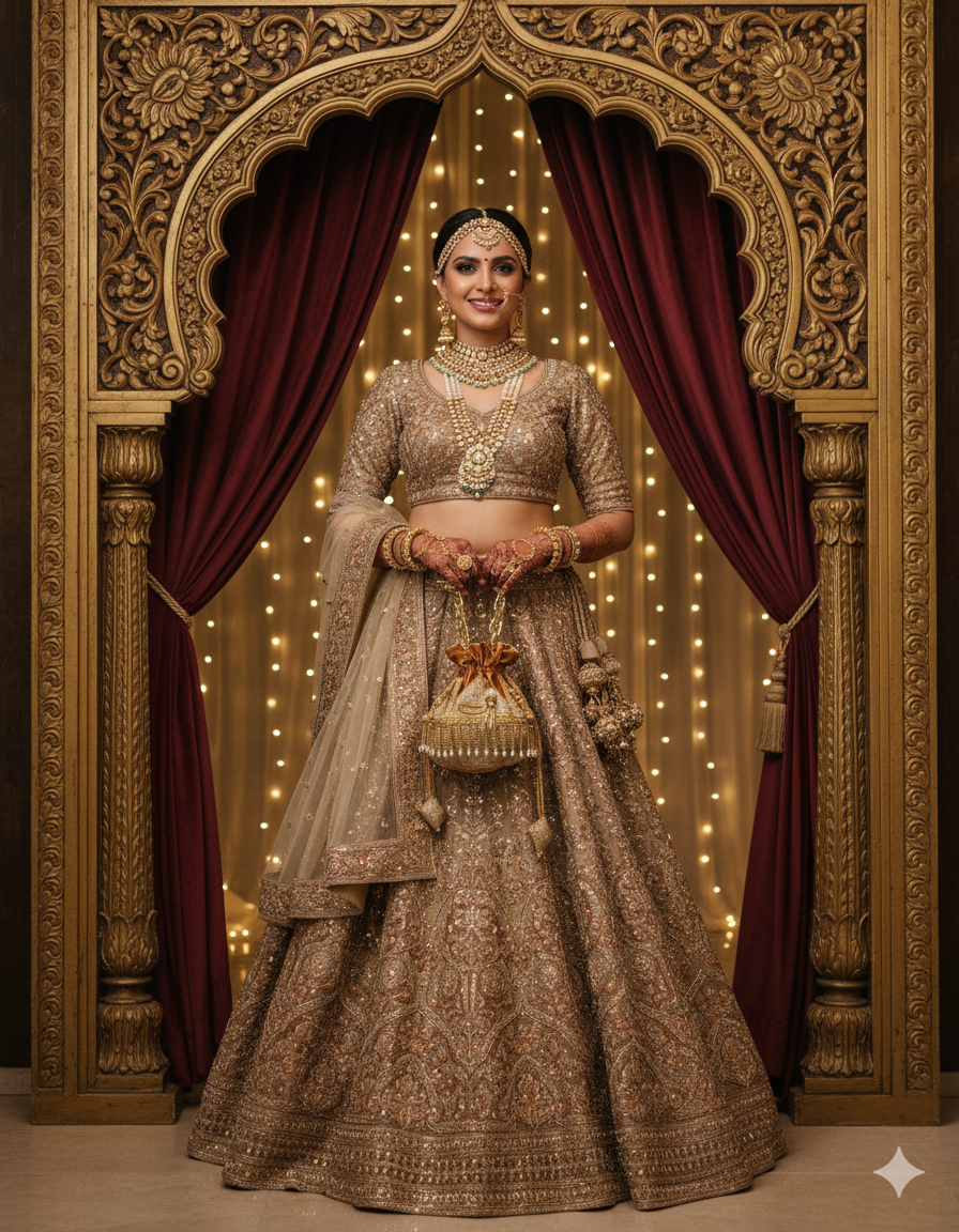 Designer golden potli bag