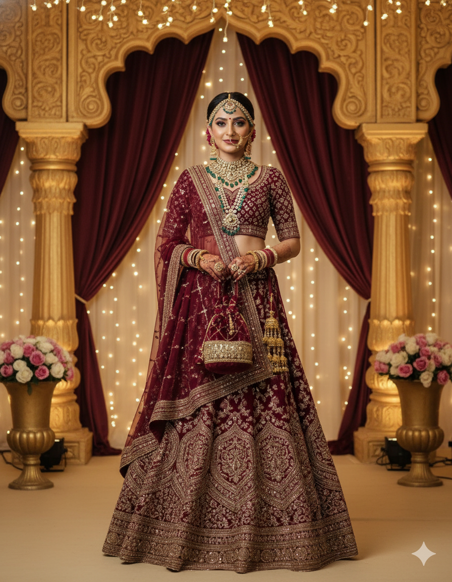 Embroidered Velvet Potli Bag