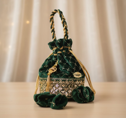 Embroidered Velvet Potli Bag