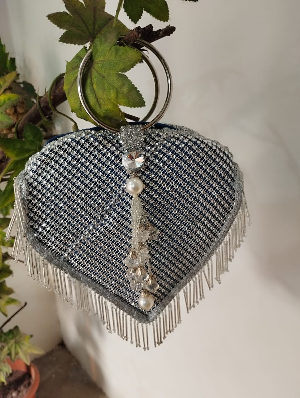 Embellished Velvet Handbag