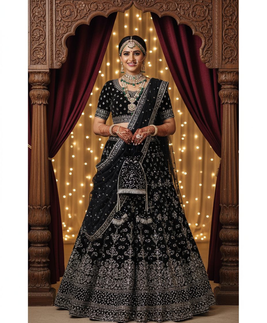 Black Sequin Potli Bag