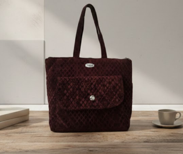 Elegant Maroon Velvet Handbag