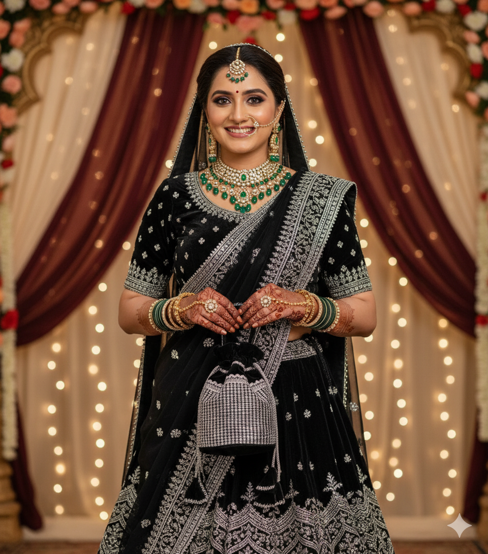 Elegant Black and Silver Handbag