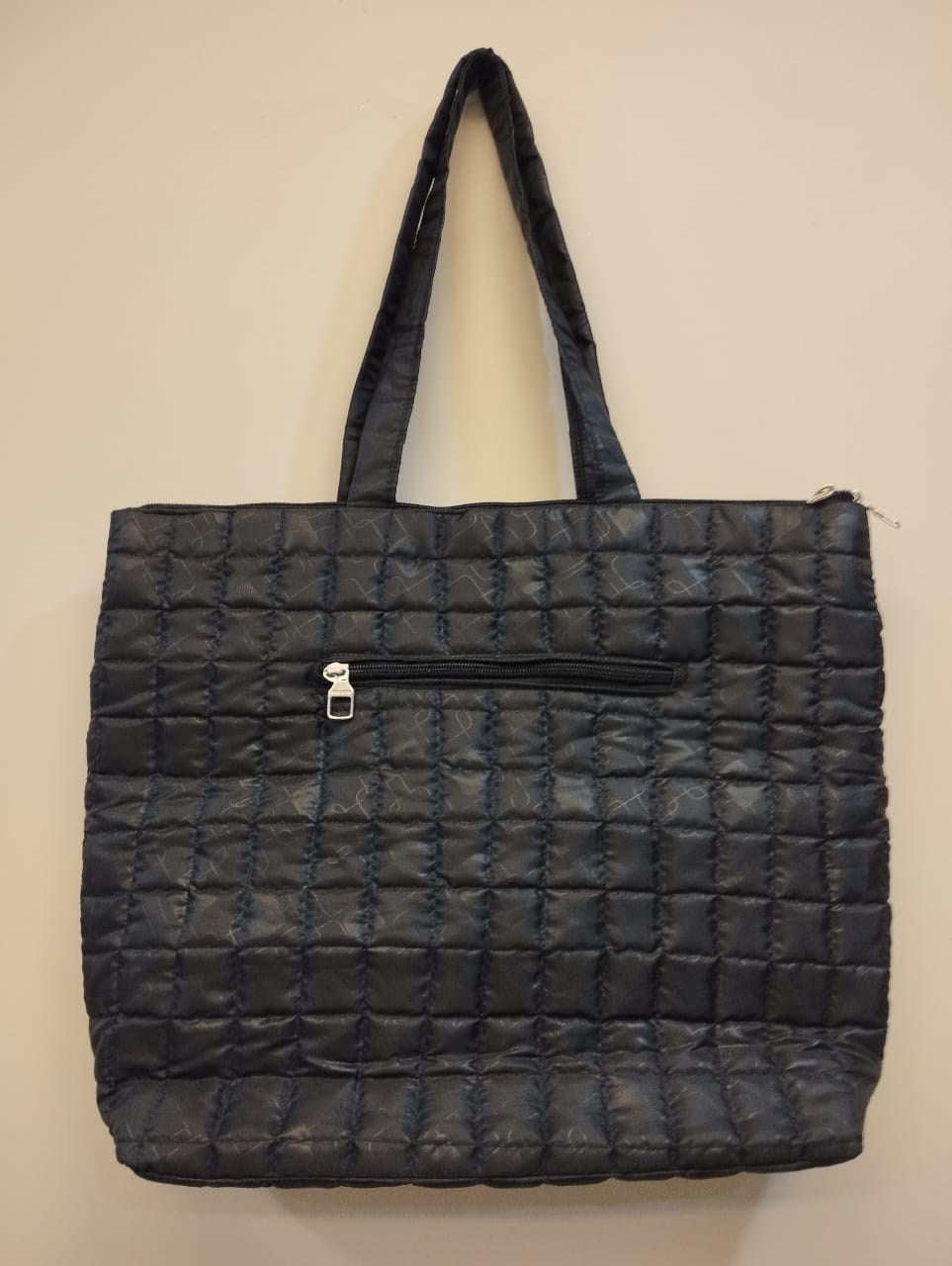 Black Quilted Tote Bag