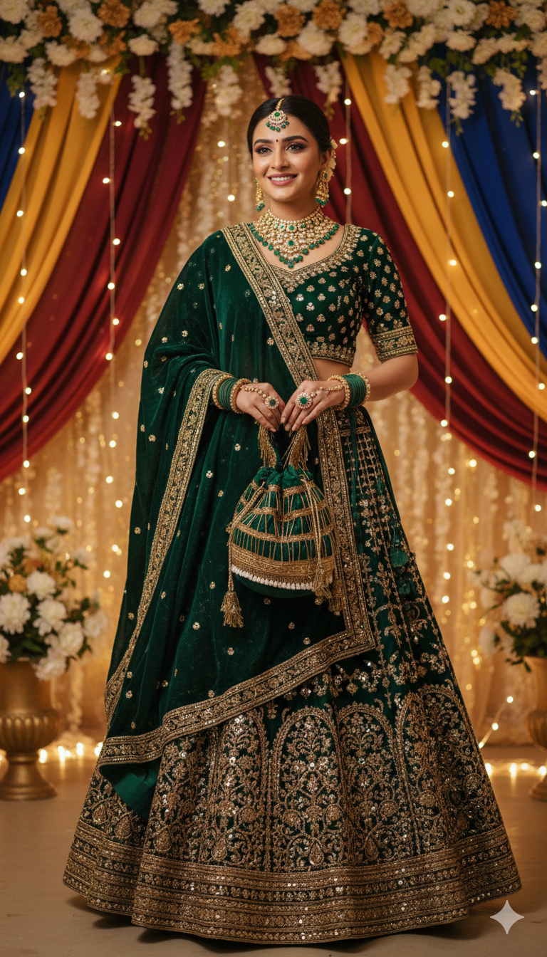 Traditional Green Potli Bag